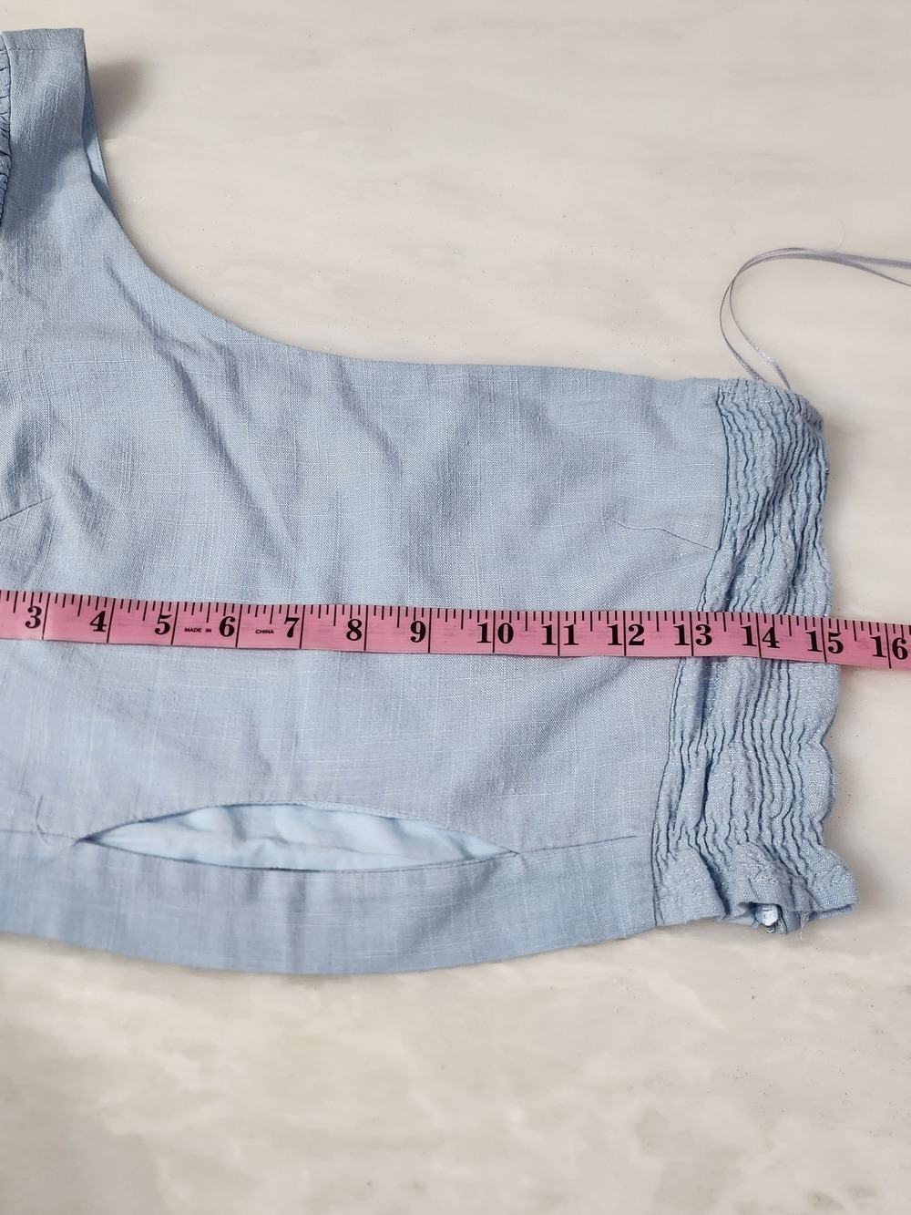 Women’s One-Shoulder Cutout Crop Top - Light Blue By Zara - Picture 7 of 10